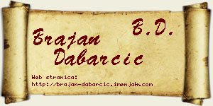 Brajan Dabarčić vizit kartica